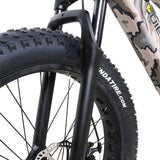 Front suspension of QuietKat Warrior fat tire electric hunting bike