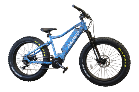 Rambo R1000XPC Blue True Timber Camo - Fat Tire Electric Hunting Bike